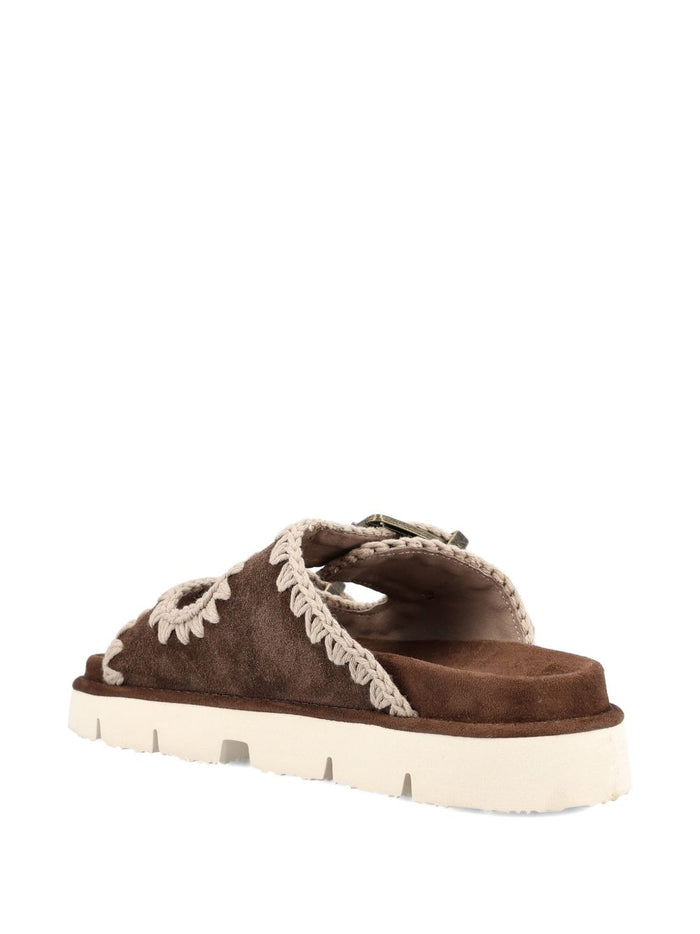 Mou Sandals Brown Outer: calf Suede