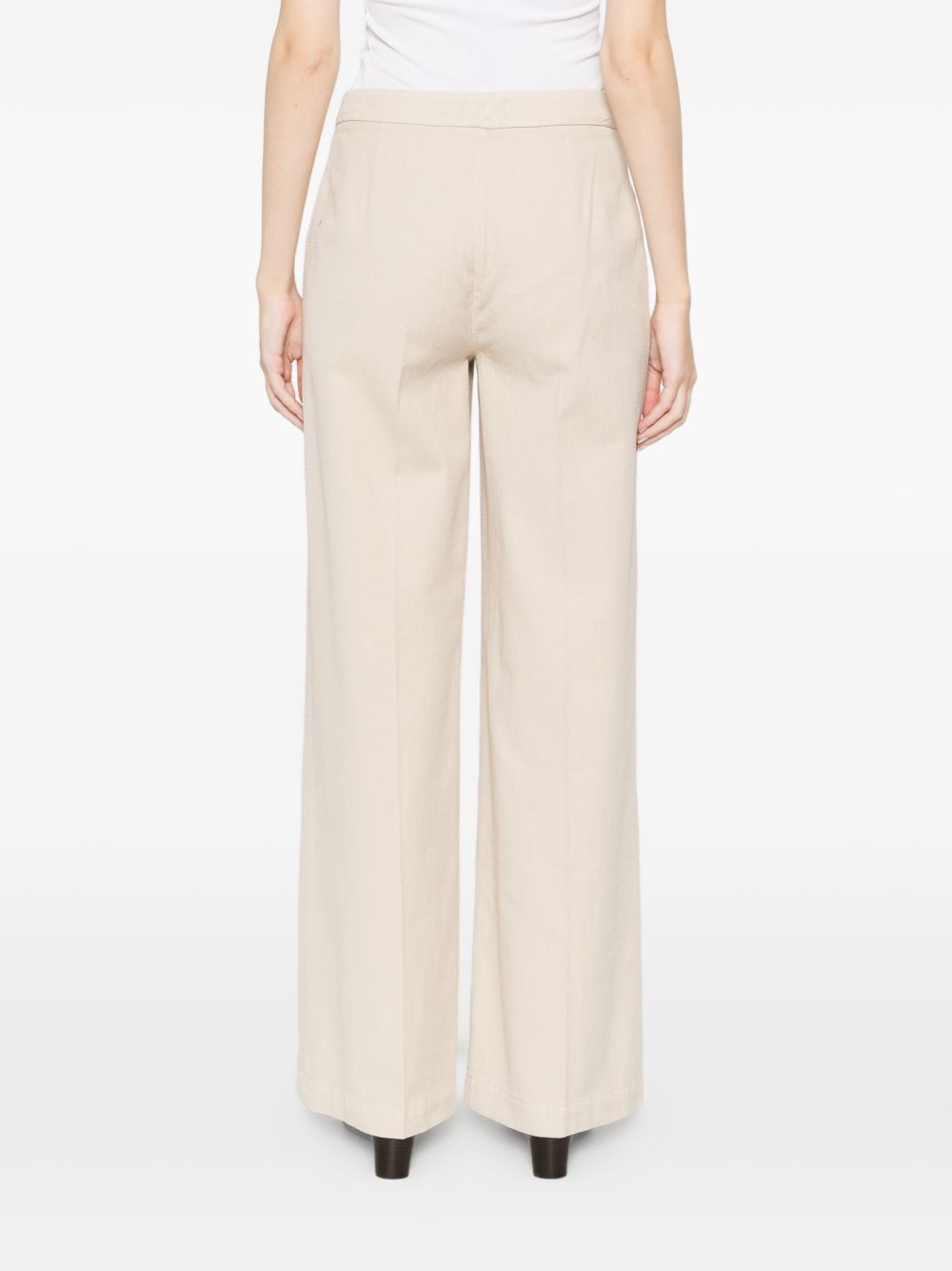 Via Masini 80 Trousers Beige Cotton