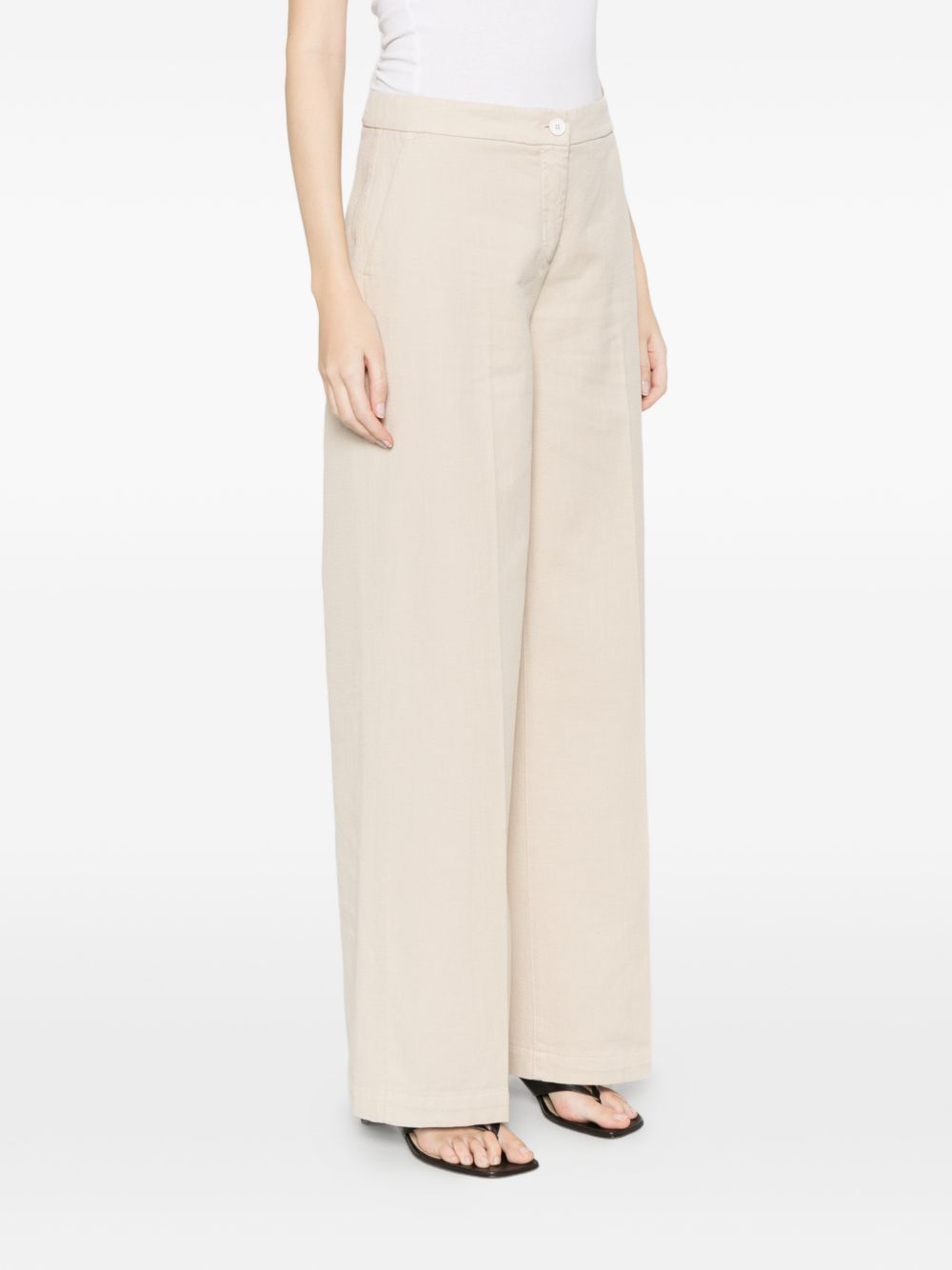 Via Masini 80 Trousers Beige Cotton