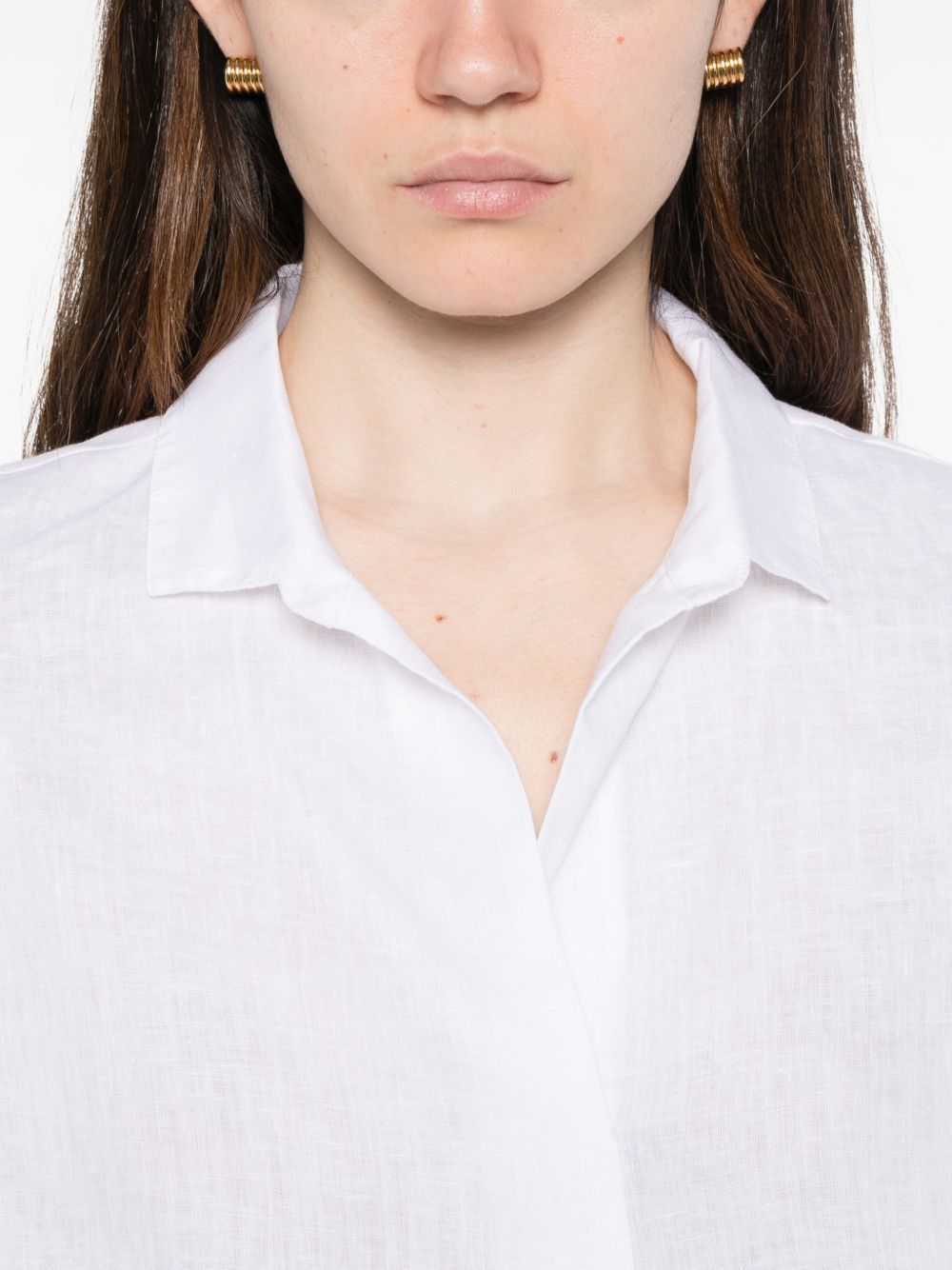 TRAME AUREE Shirts White Linen/flax