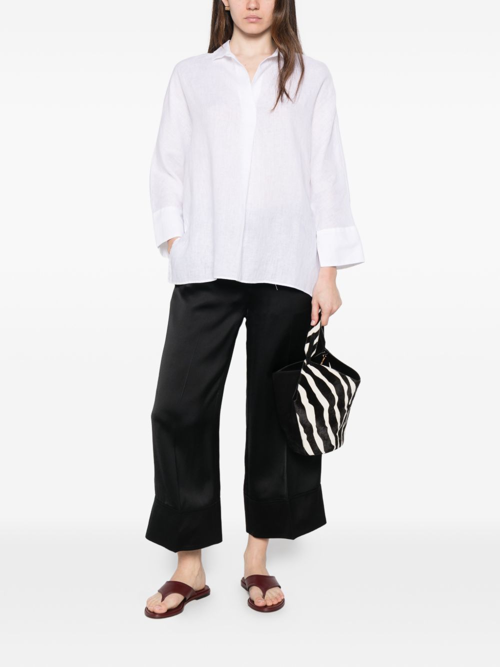 TRAME AUREE Shirts White Linen/flax
