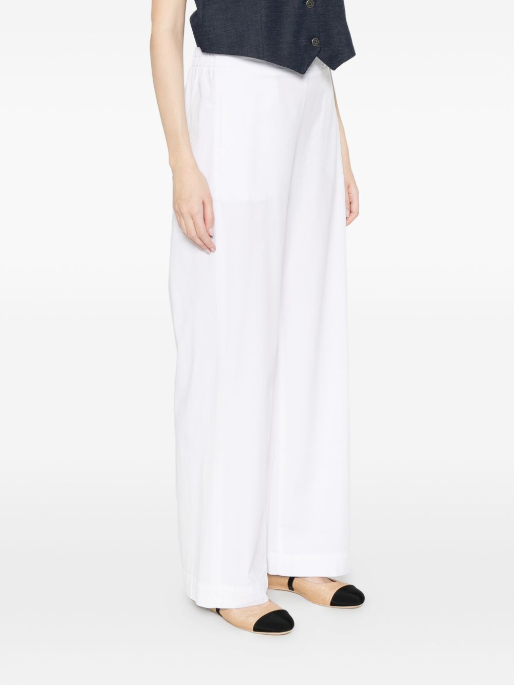 Via Masini 80 Trousers White Lyocell