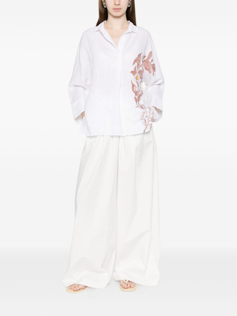 TRAME AUREE Shirts White Linen/flax