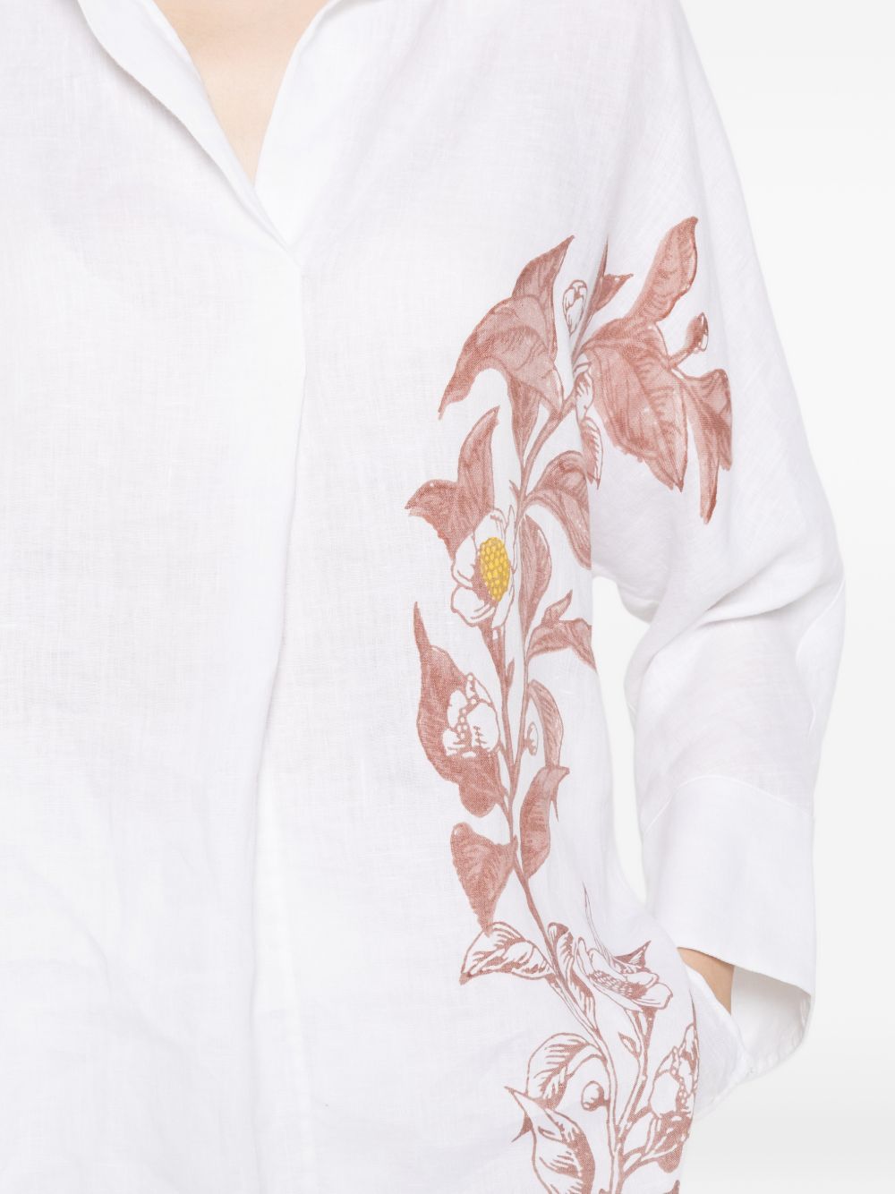 TRAME AUREE Shirts White Linen/flax