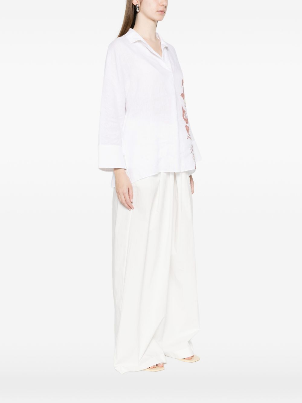 TRAME AUREE Shirts White Linen/flax
