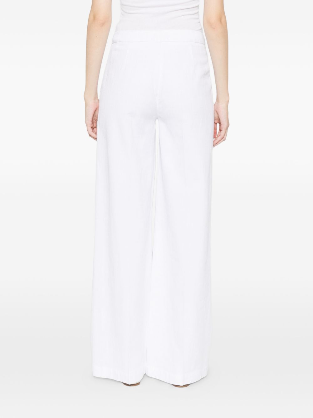 Via Masini 80 Trousers White Cotton