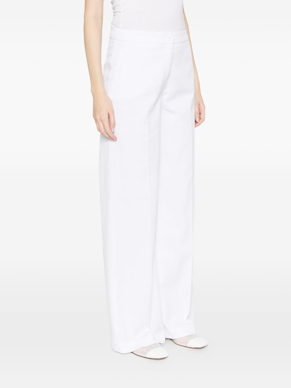 Via Masini 80 Trousers White Cotton