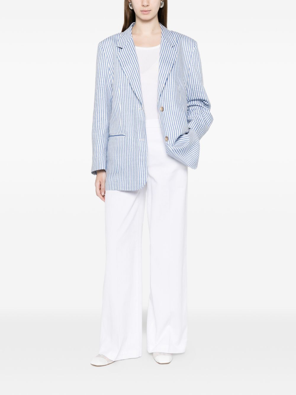 Via Masini 80 Trousers White Cotton