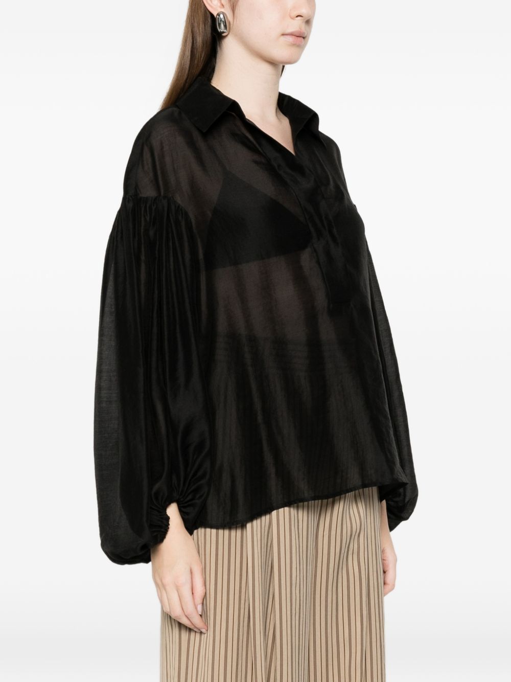 TRAME AUREE Shirts Black Lyocell