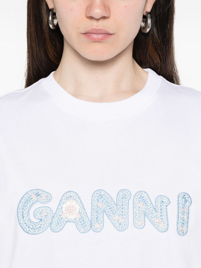 GANNI T-shirts and Polos White Organic Cotton
