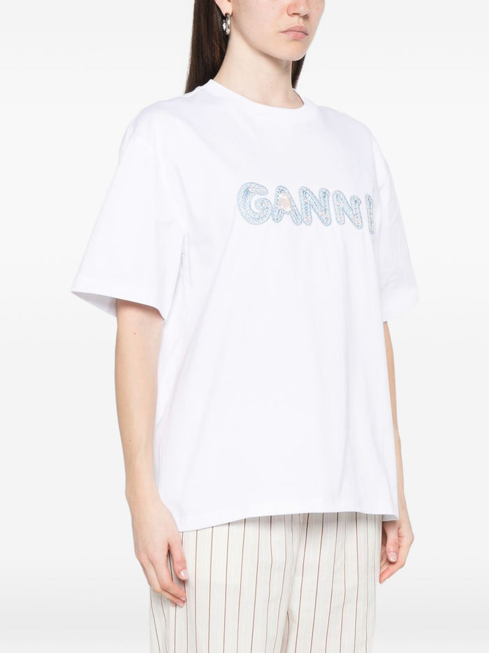 GANNI T-shirts and Polos White Organic Cotton