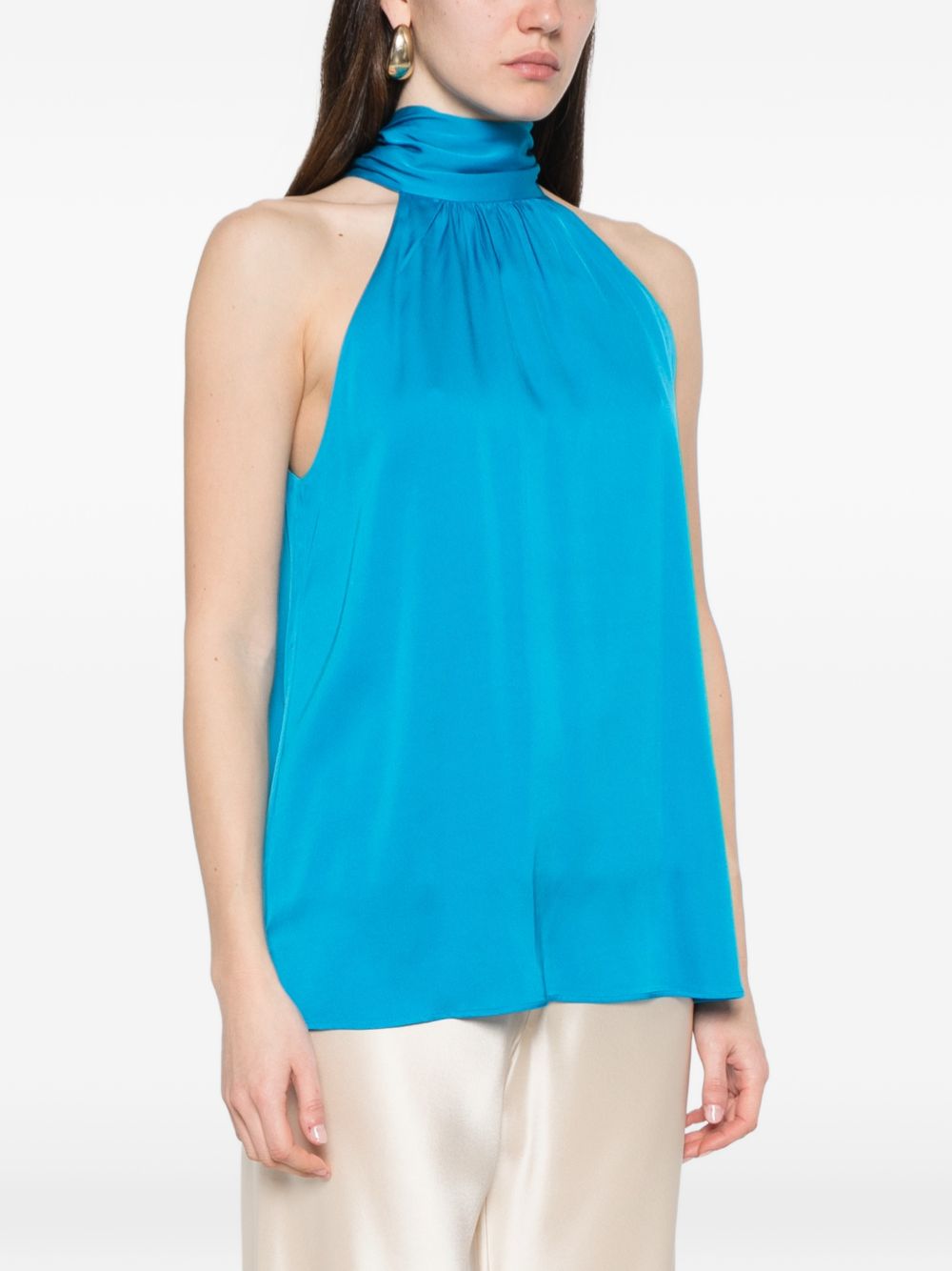 SILK95FIVE Top Clear Blue Silk