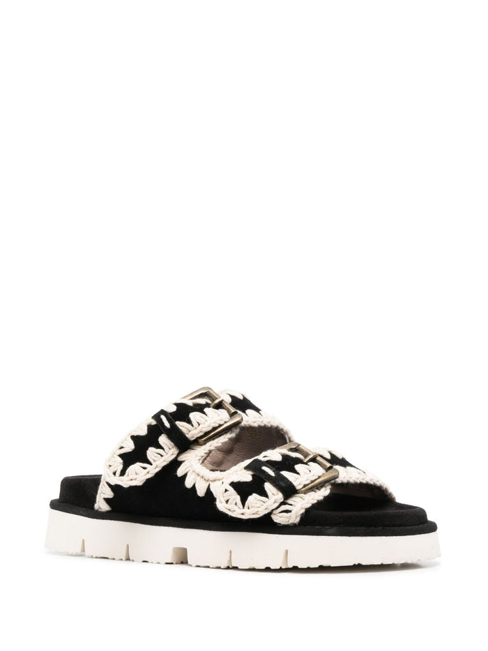 Mou Sandals Black Outer: calf Suede