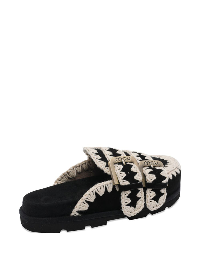 Mou Sandals Black Calf Suede