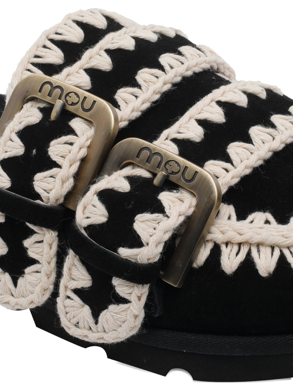 Mou Sandals Black Calf Suede