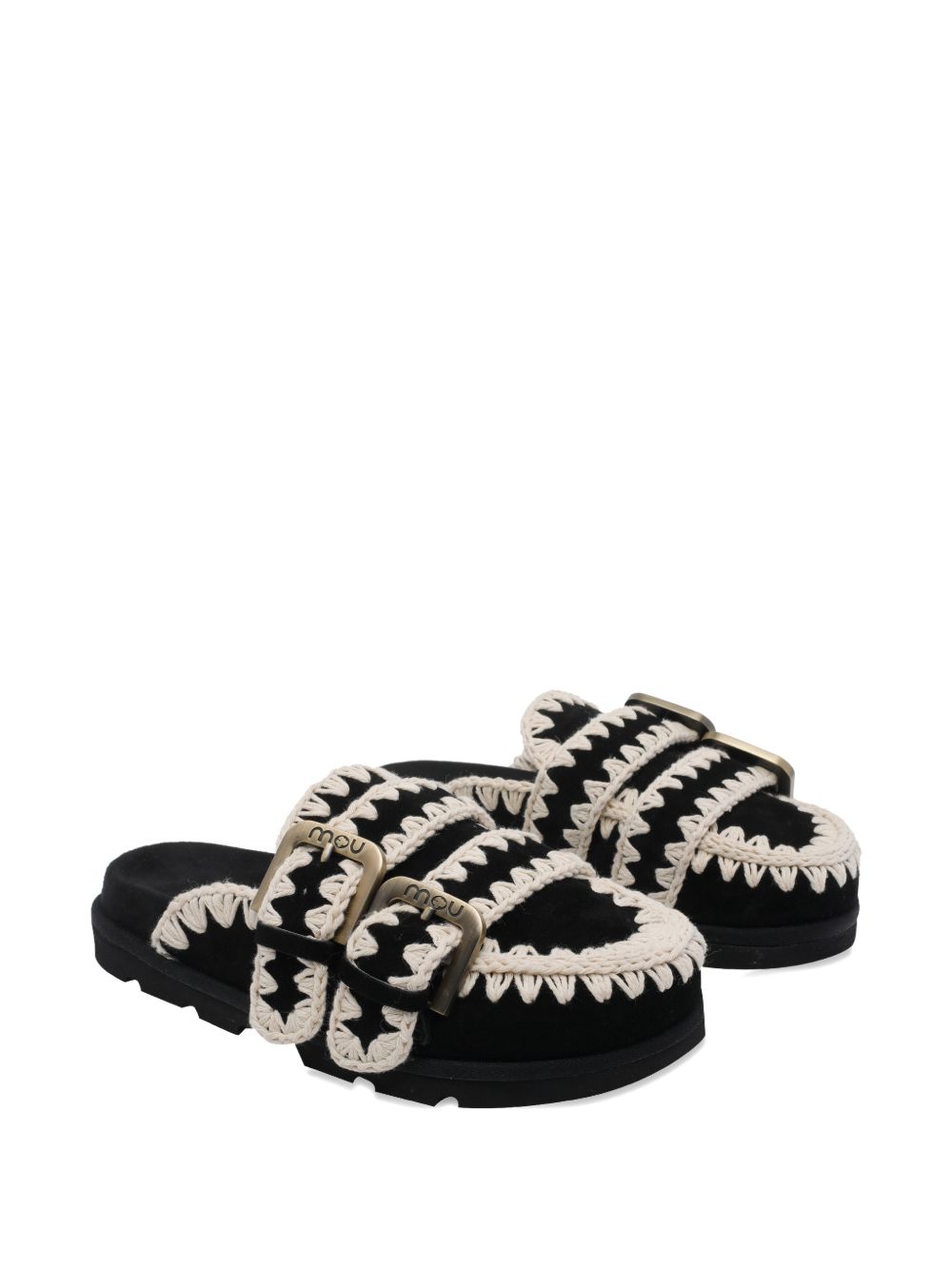 Mou Sandals Black Calf Suede