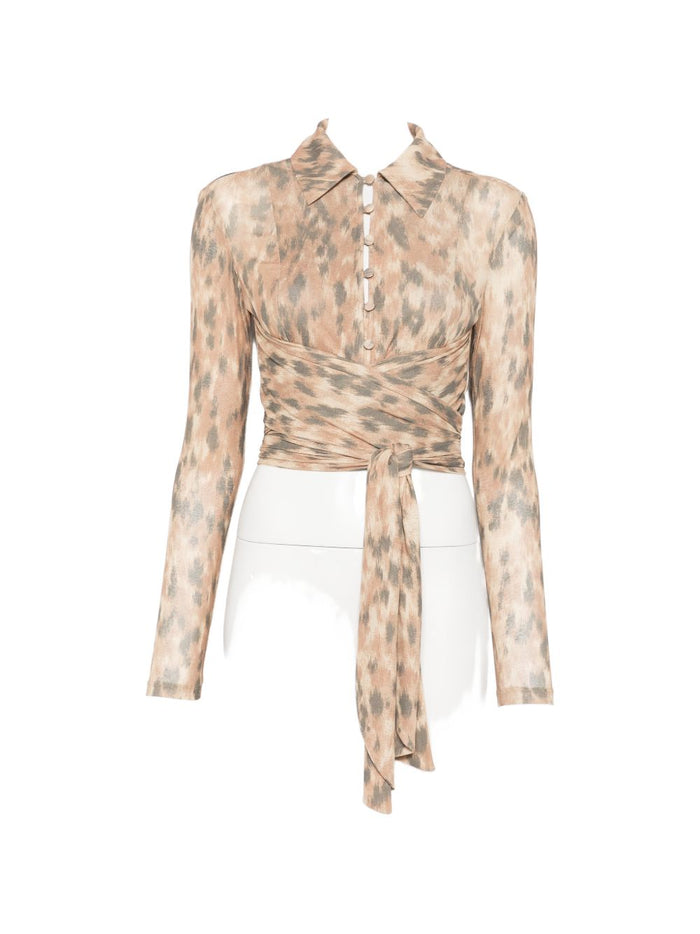 GANNI Shirts Beige Recycled Polyester