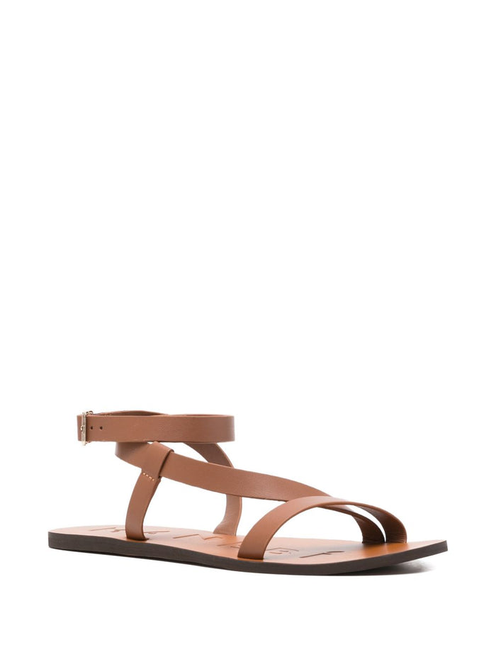 MANEBI Sandals Leather Brown Outer: calf