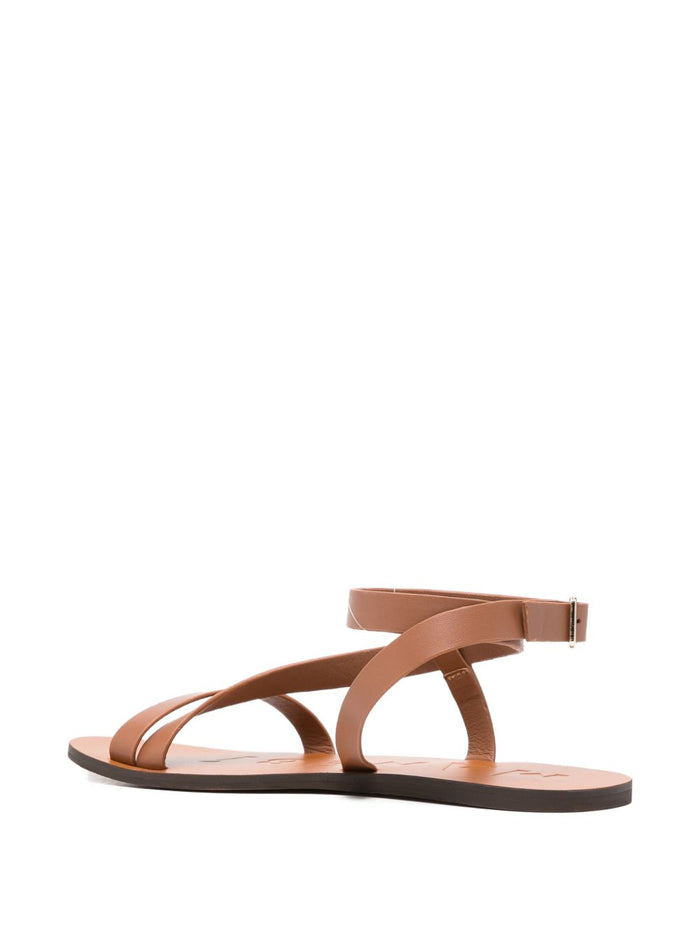 MANEBI Sandals Leather Brown Outer: calf