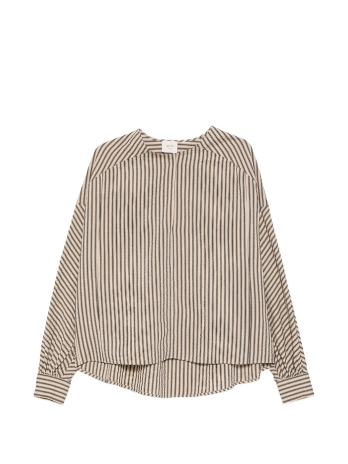 Alysi Shirts Beige Viscose Cotton Silk
