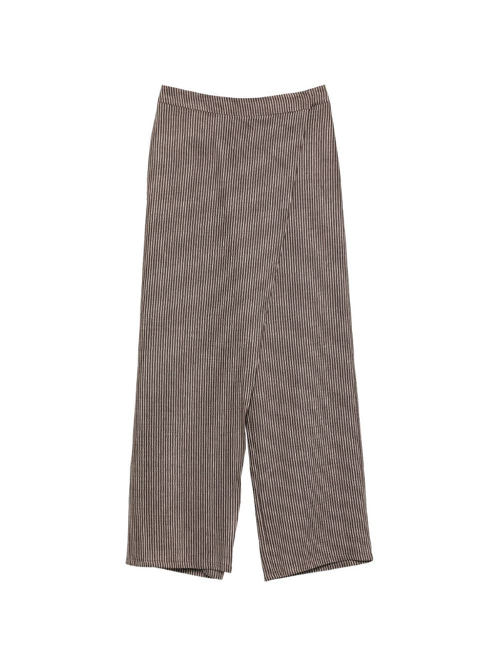Alysi Trousers Brown Linen Poliammide