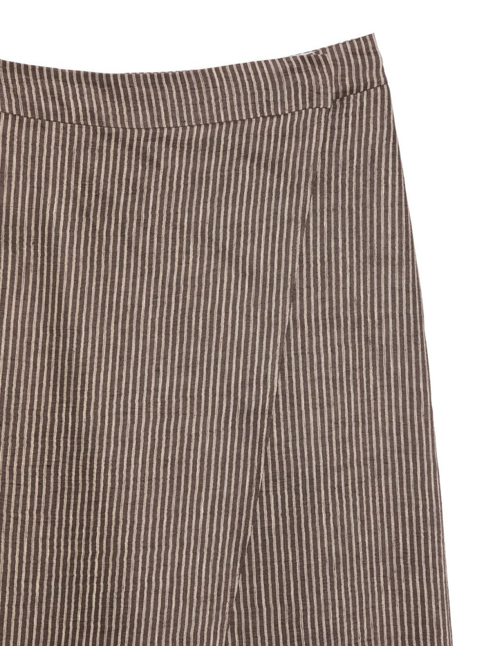 Alysi Trousers Brown Linen Poliammide