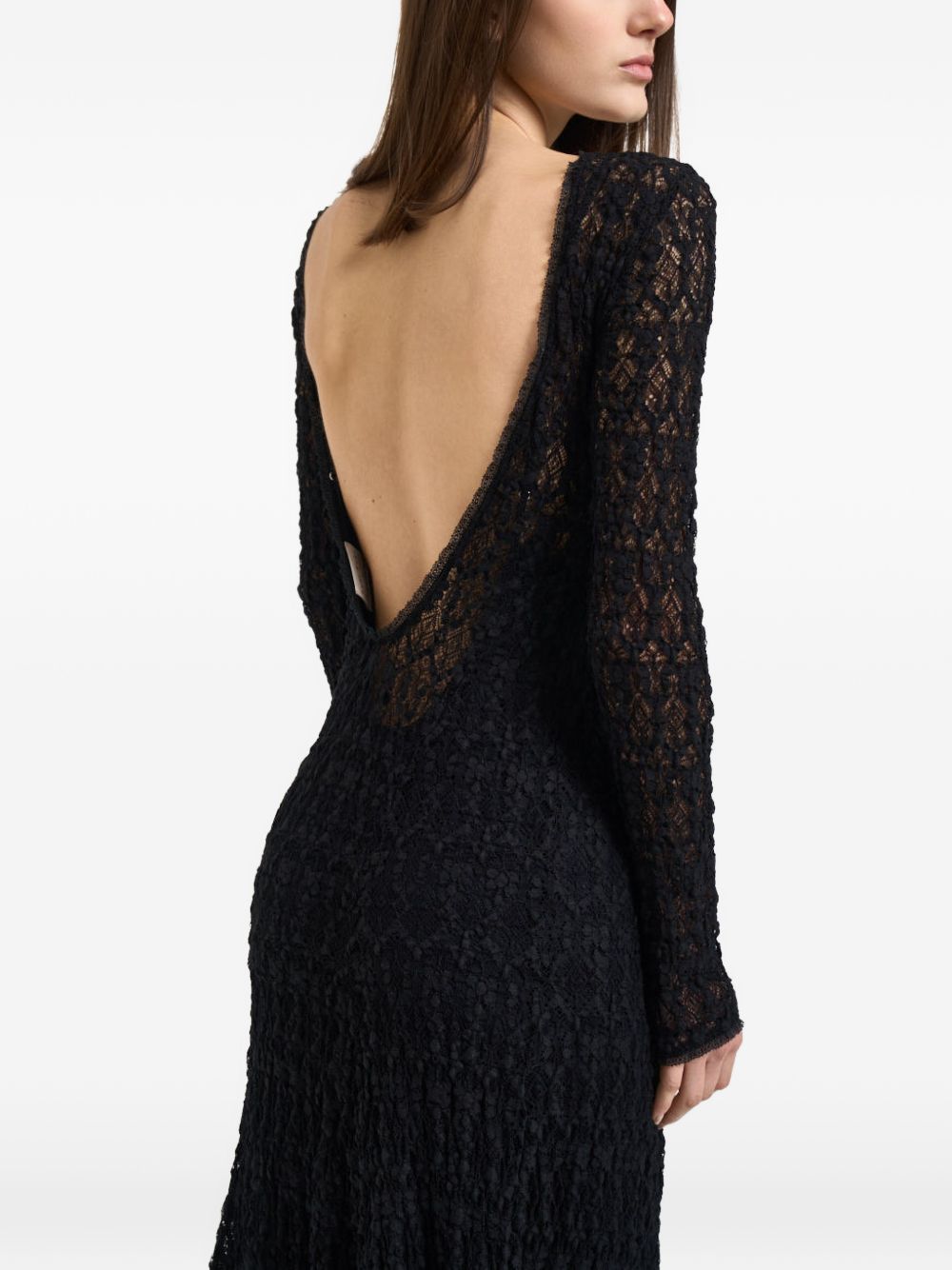 Forte Dresses Black Cotton Polyamide Elastane