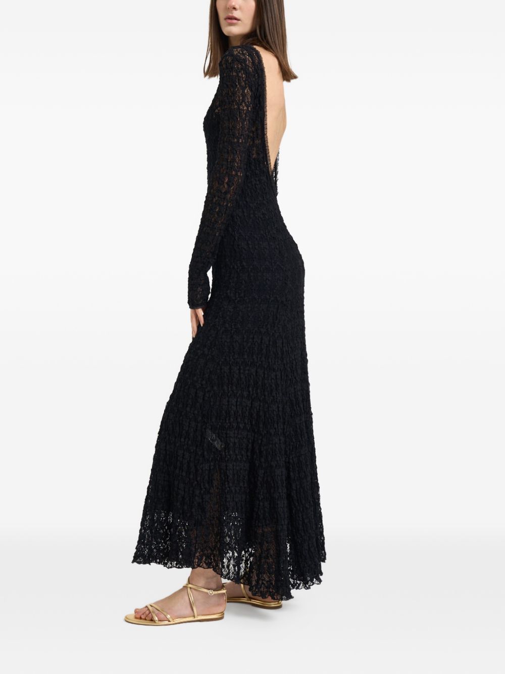 Forte Dresses Black Cotton Polyamide Elastane
