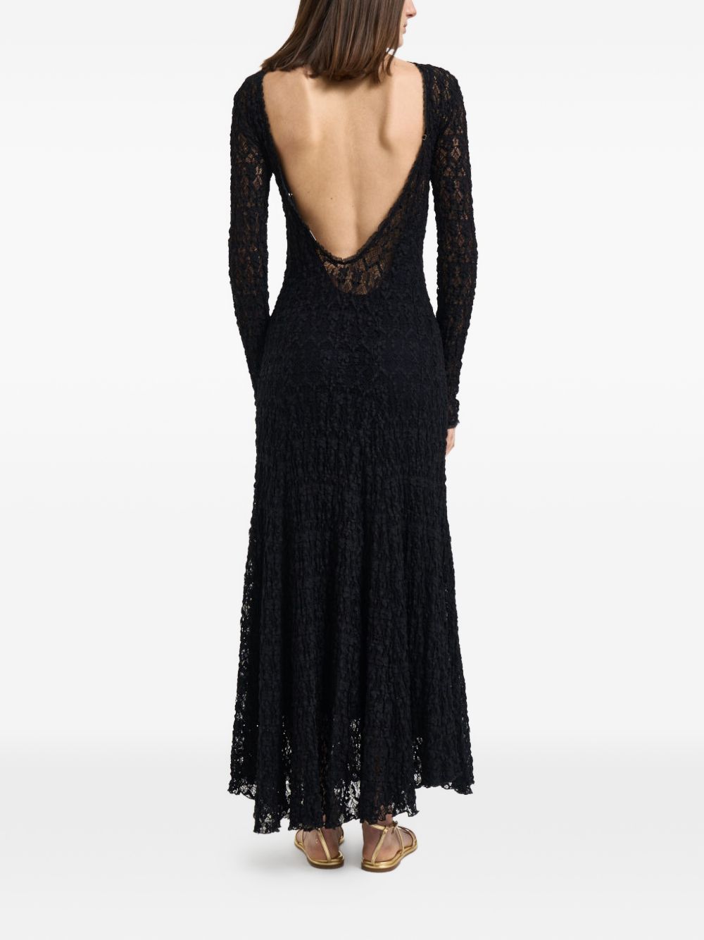 Forte Dresses Black Cotton Polyamide Elastane