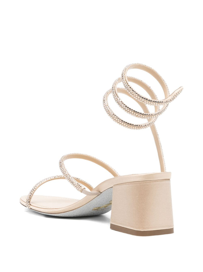 RENE CAOVILLA Sandals Beige Outer: satin