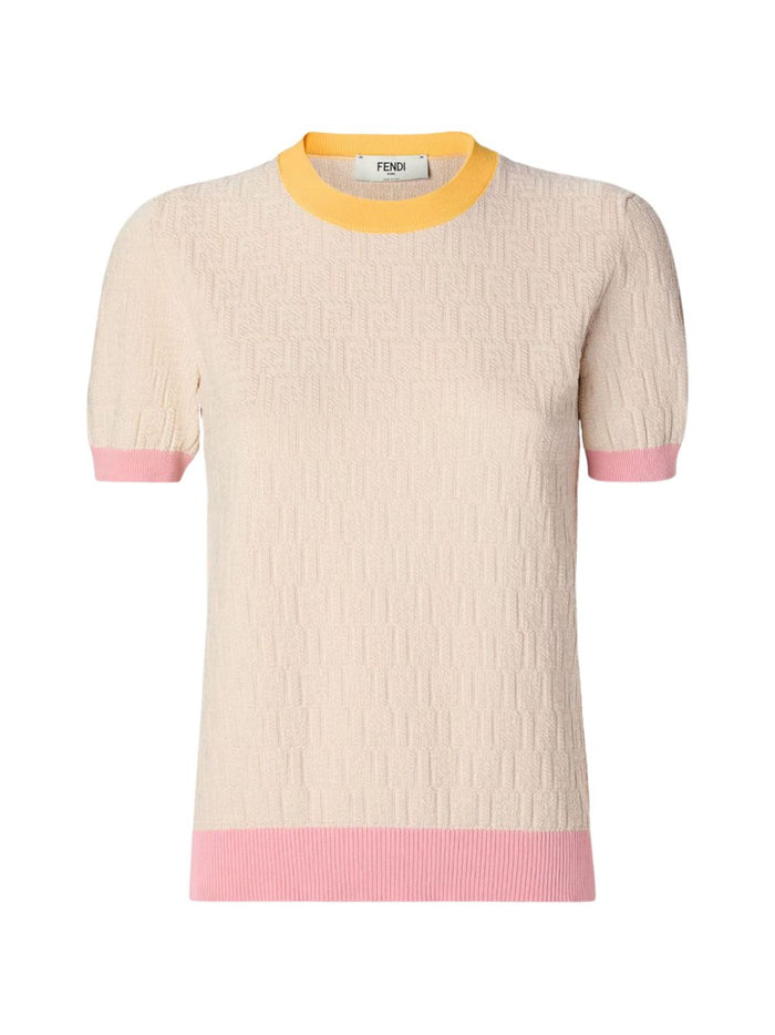 Fendi Sweaters Beige Cotton