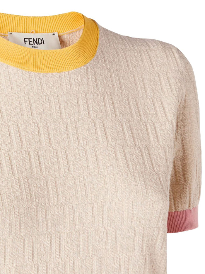 Fendi Sweaters Beige Cotton