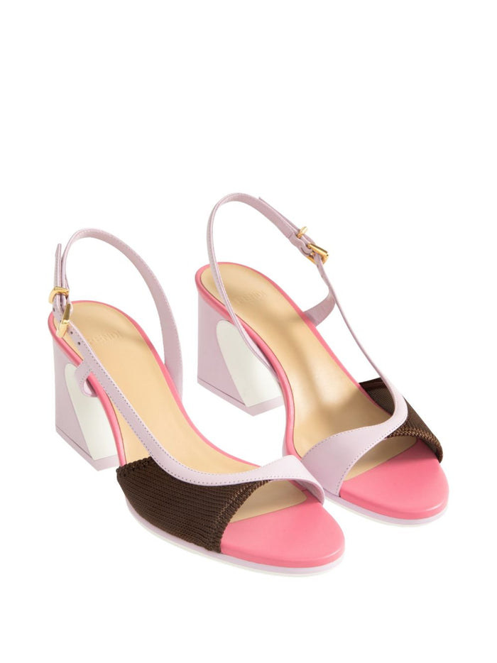 Fendi Sandals Pink Calf Leather