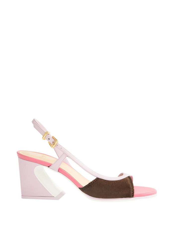 Fendi Sandals Pink Calf Leather