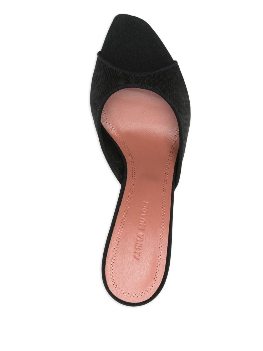 Amina Muaddi Sandals Black Mesh Satin