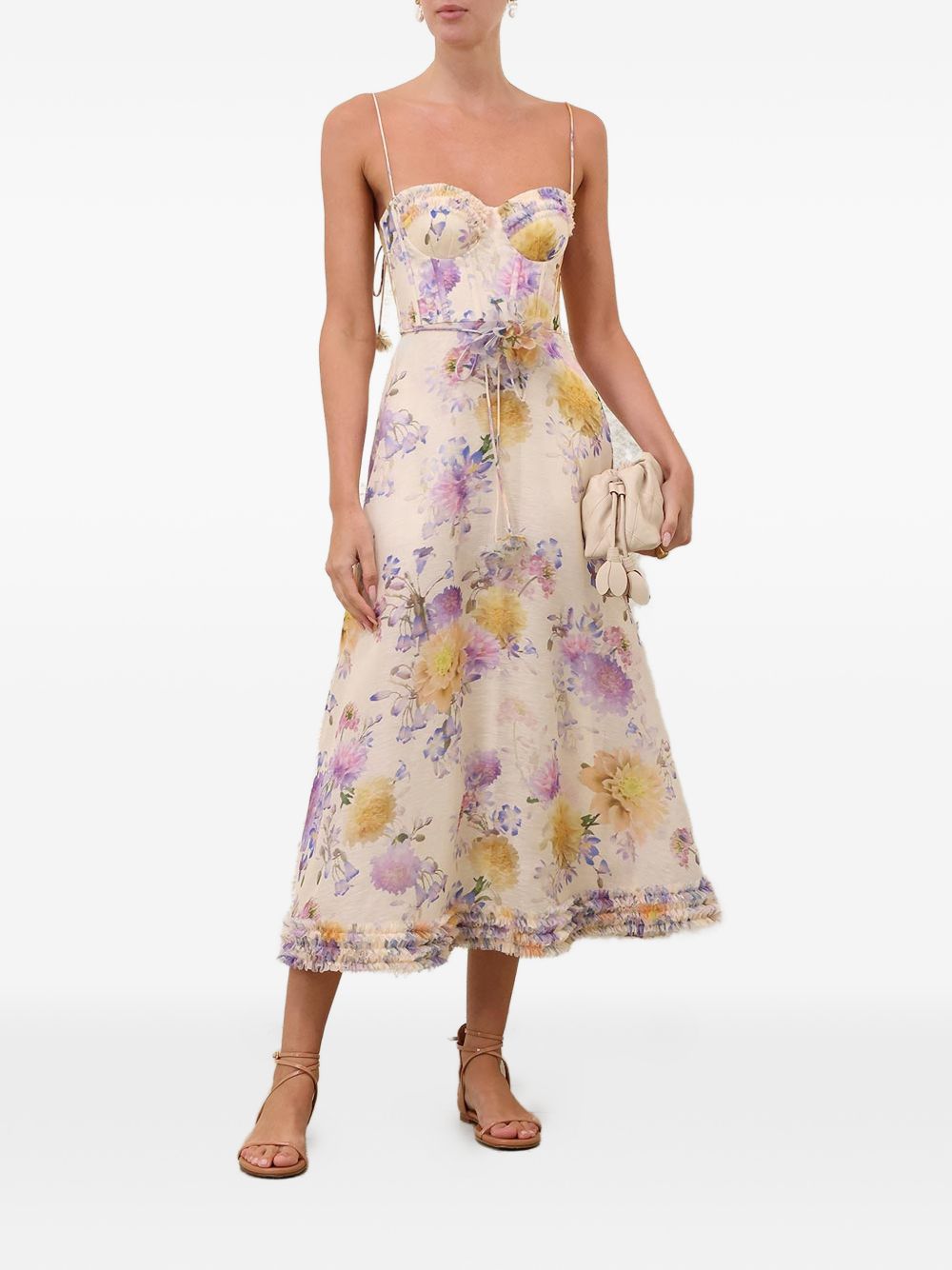 Zimmermann Dresses Beige Linen Silk