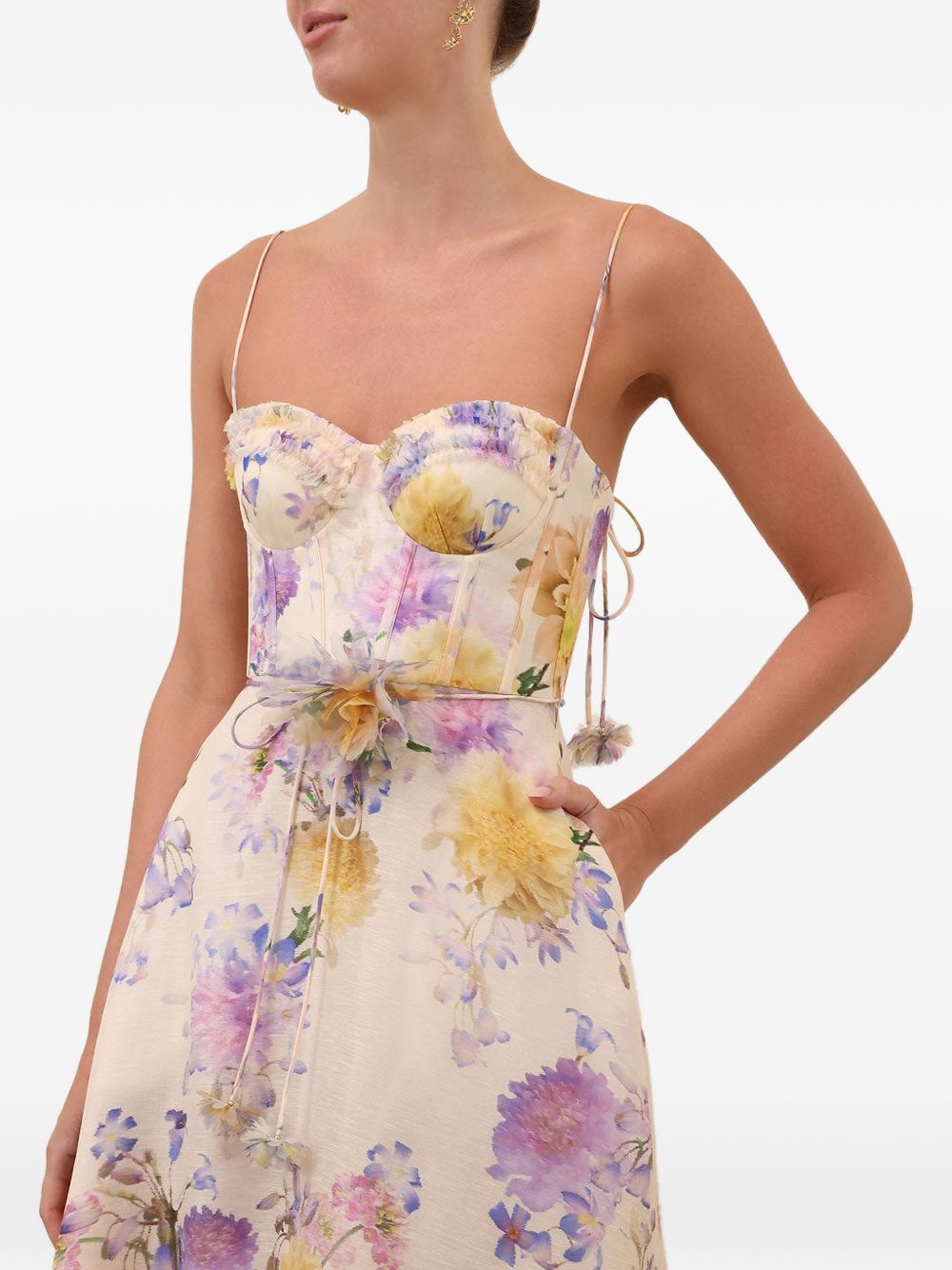 Zimmermann Dresses Beige Linen Silk