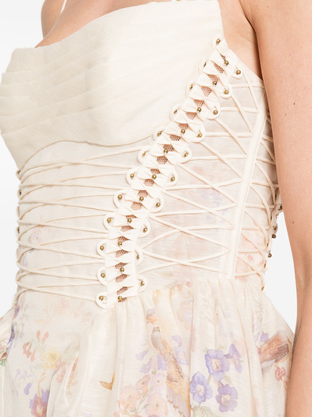 Zimmermann Dresses Beige Linen Silk