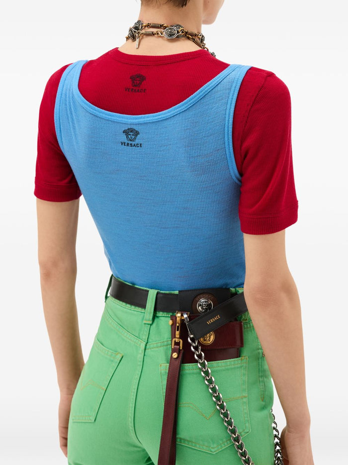 Versace Top Clear Blue Polyester