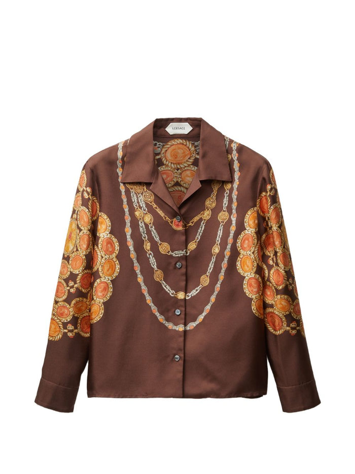 Versace Shirts Brown Fabric