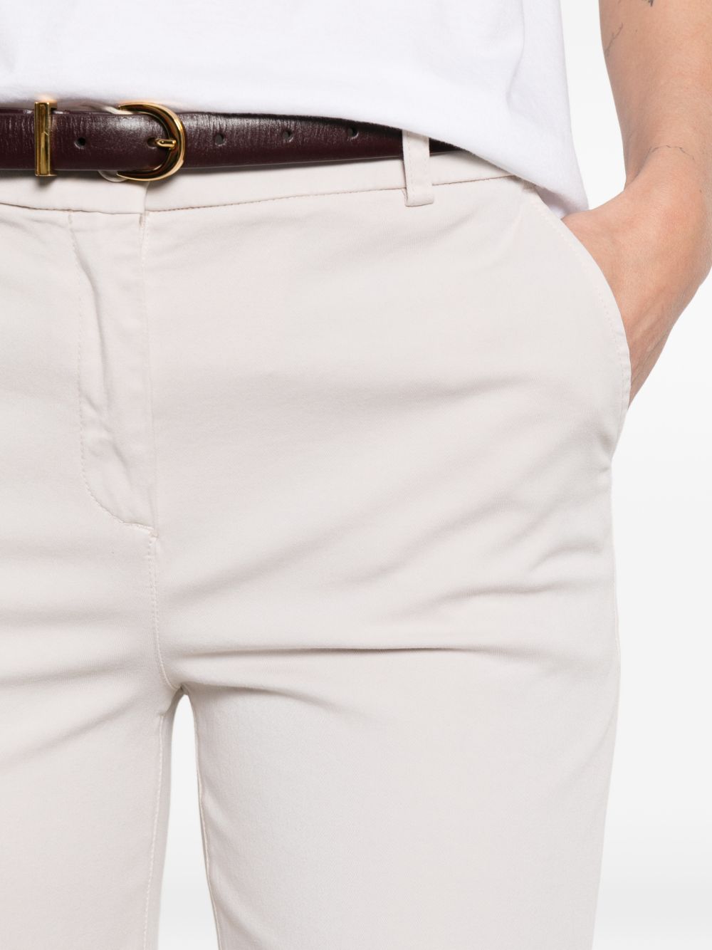 Via Masini 80 Trousers Beige Cotton