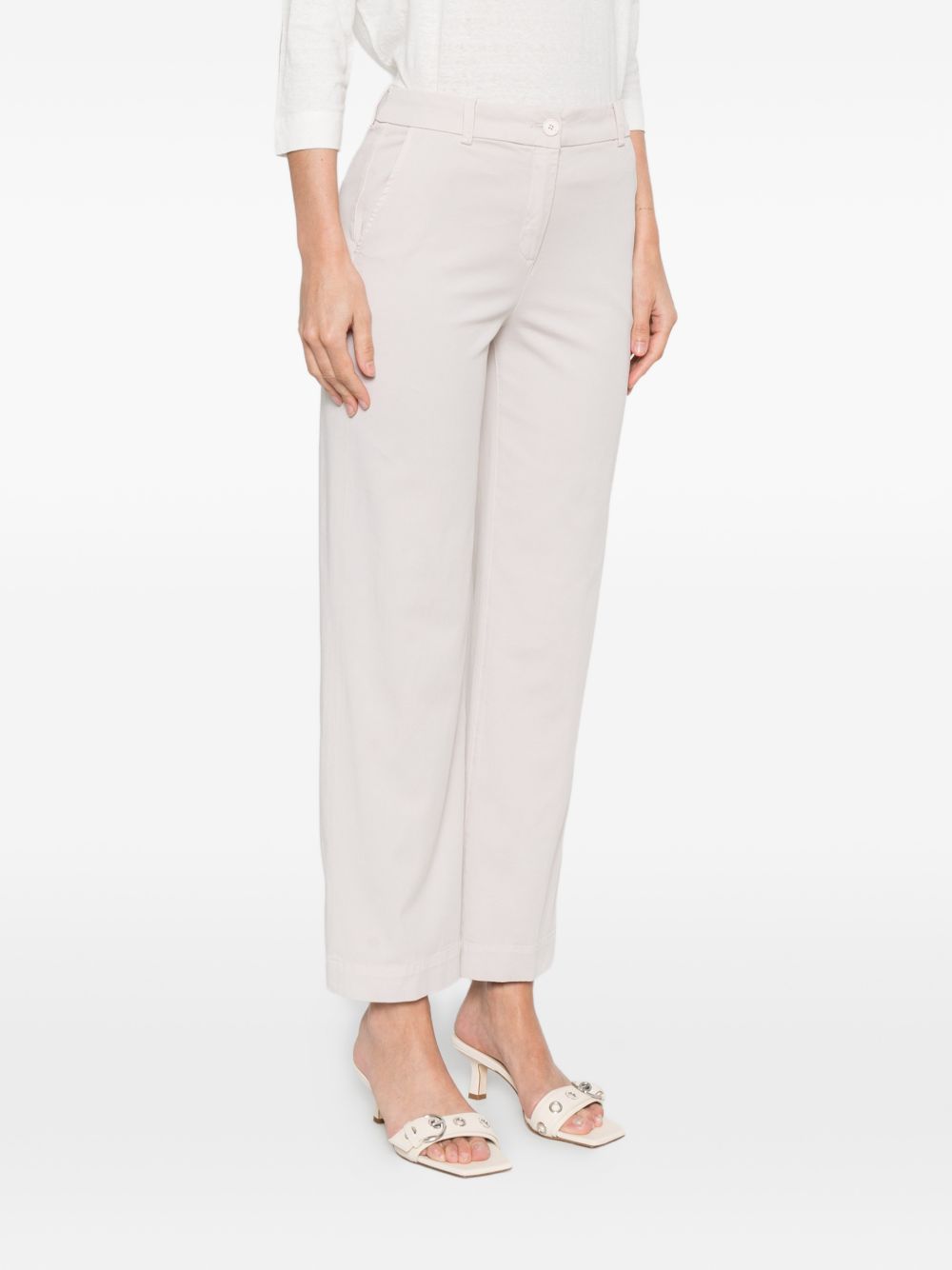Via Masini 80 Trousers Beige Cotton