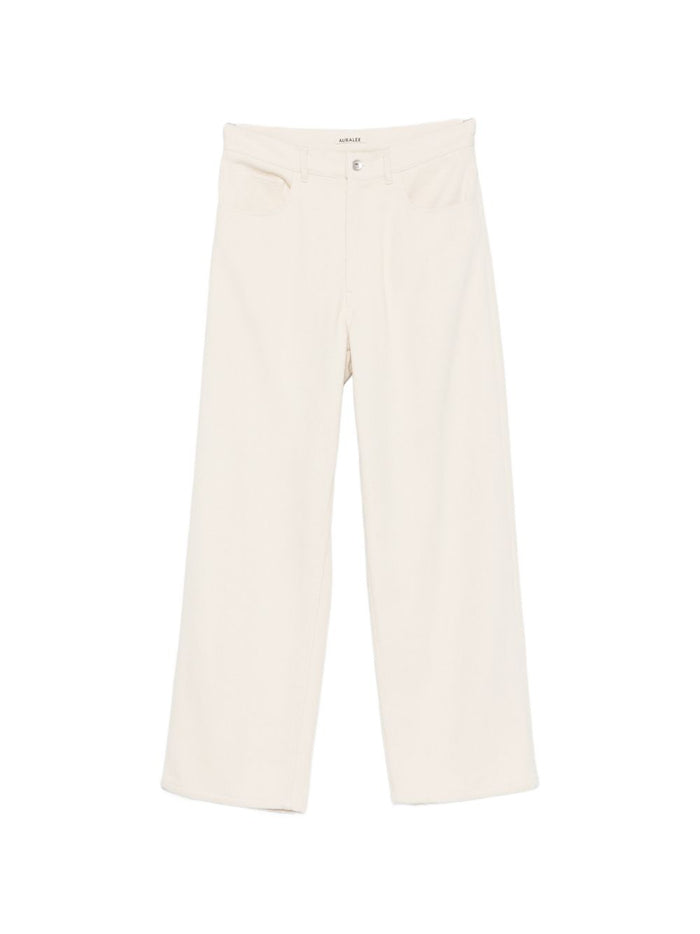 Auralee Trousers Ivory Silk