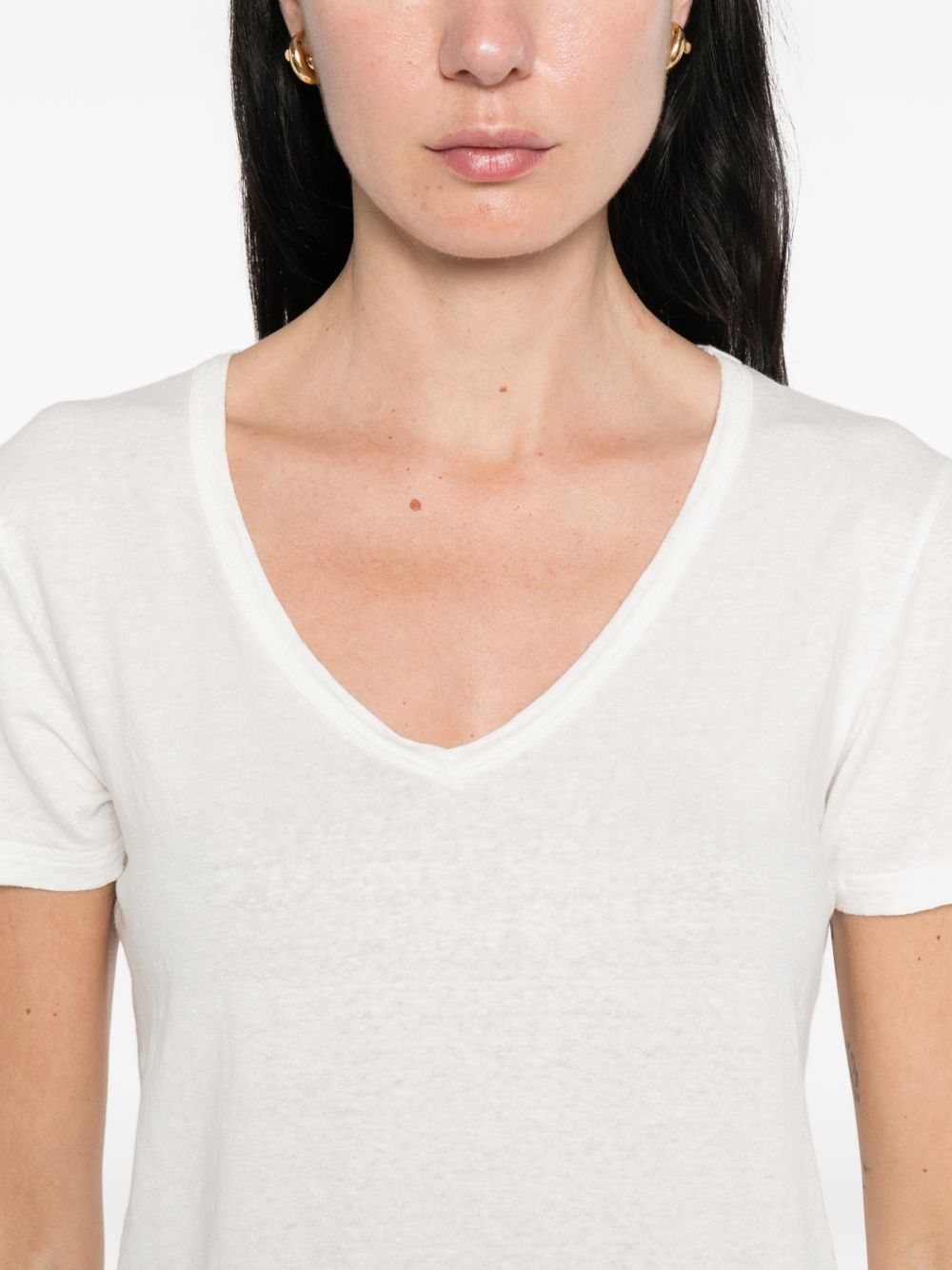 Base T-shirts and Polos White Linen/flax