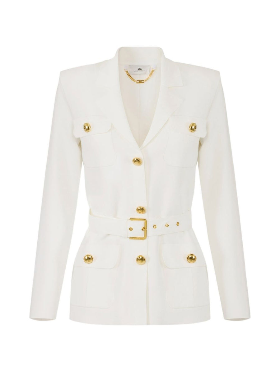 Elisabetta Franchi Belted single-breasted jacket