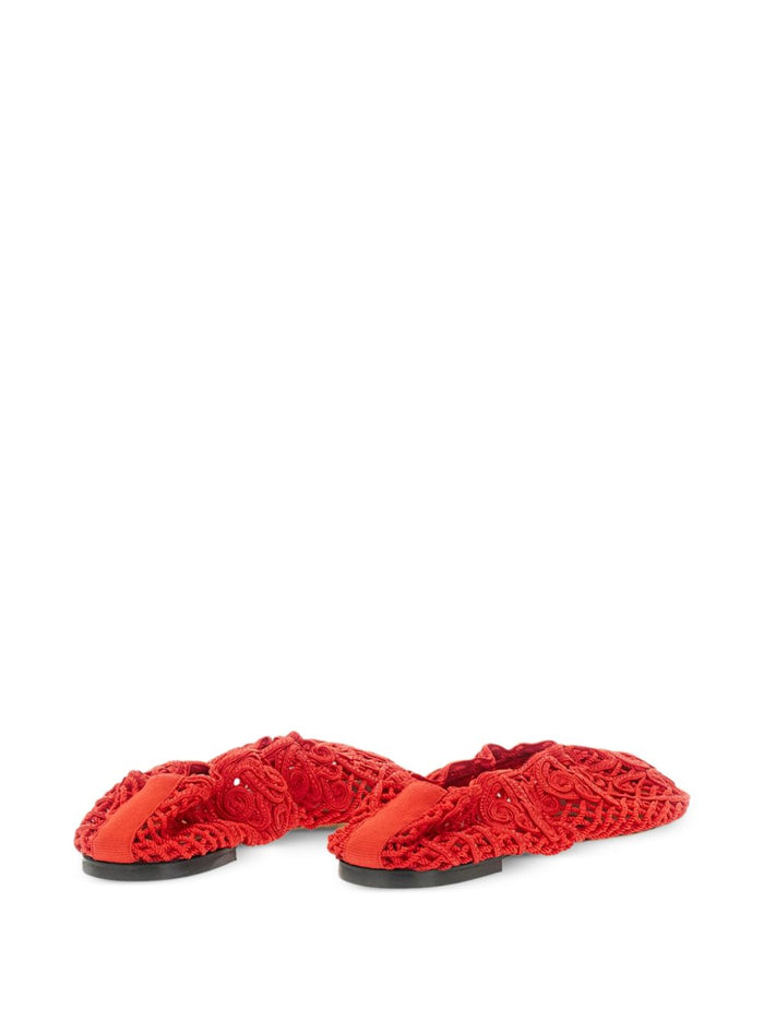 ODISSI Flat shoes Red Outer: fabric