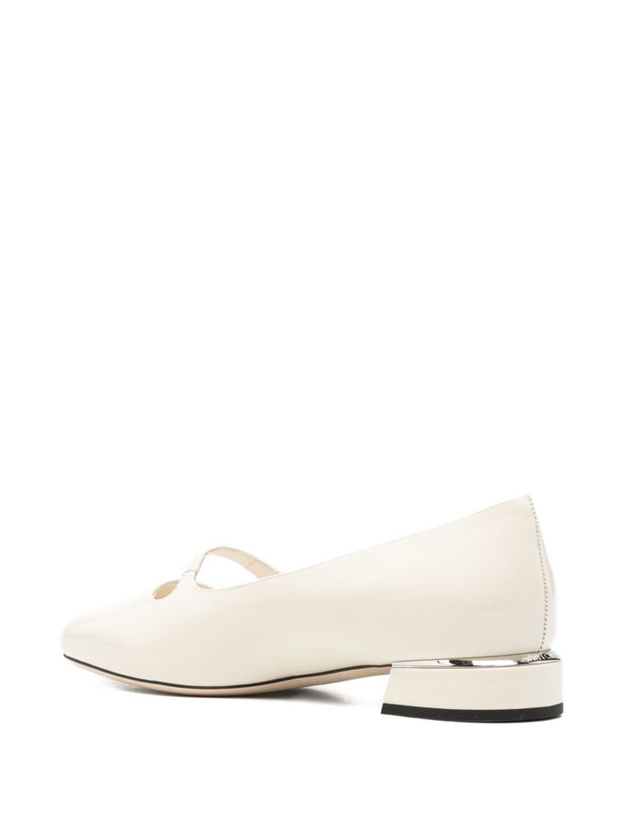 Jimmy Choo Flat shoes White Leather Salpa Metal Plastic