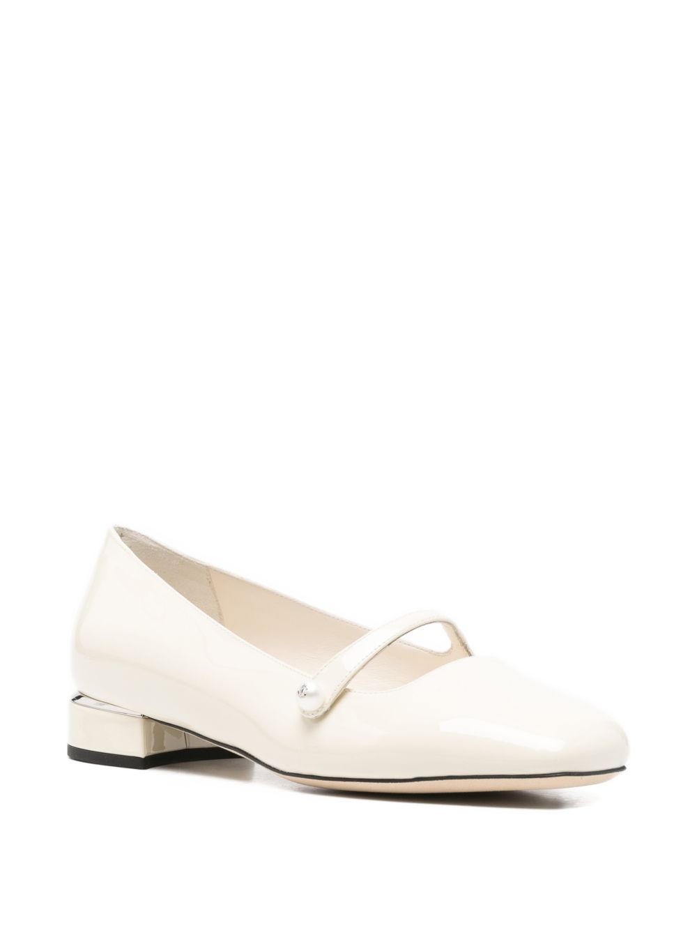 Jimmy Choo Flat shoes White Leather Salpa Metal Plastic