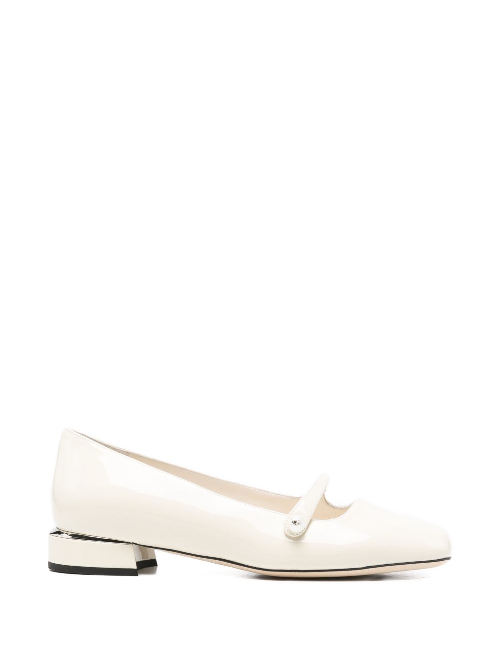 Jimmy Choo Flat shoes White Leather Salpa Metal Plastic