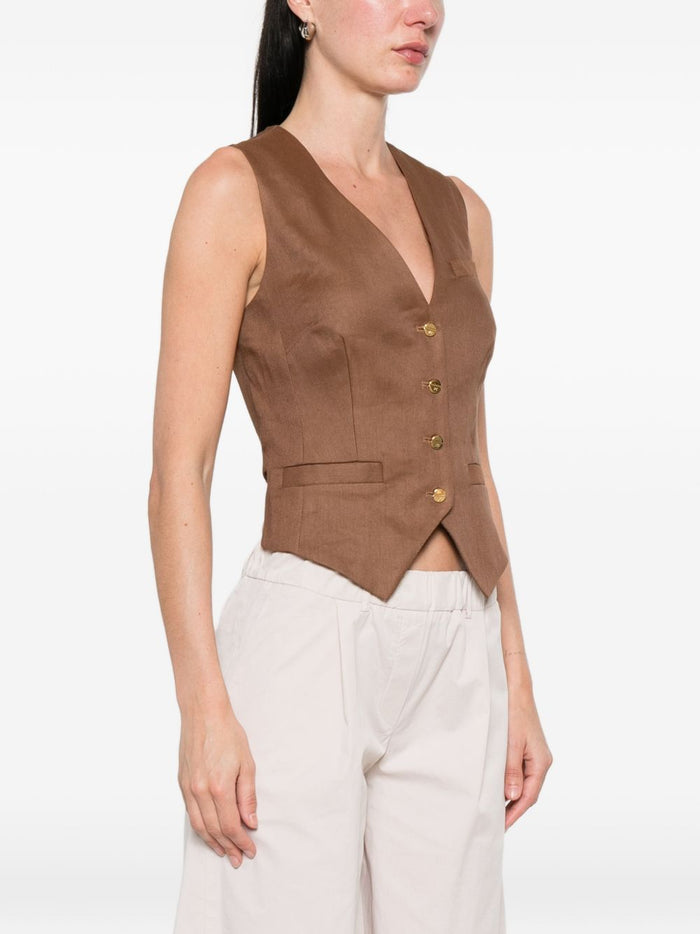 Elisabetta Franchi Sweaters Leather Brown Linen 42 Viscose Elastane
